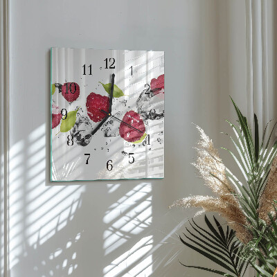 Horloge murale carrée Framboises