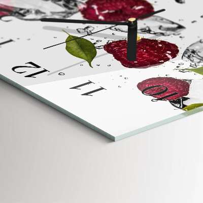 Horloge murale carrée Framboises