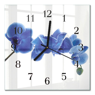 Pendule carrée en verre Orchidée
