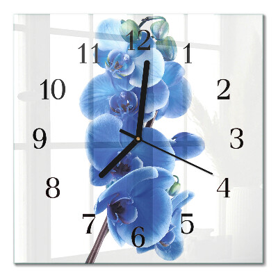 Pendule carrée en verre Orchidée