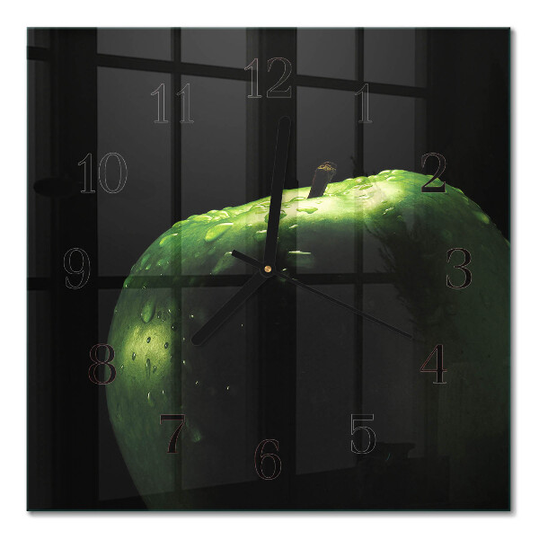 Pendule carrée en verre Pomme