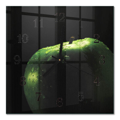Pendule carrée en verre Pomme