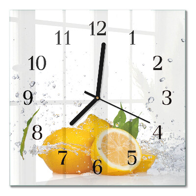 Horloge murale carrée Citrons