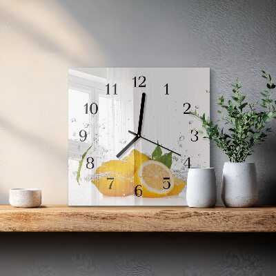 Horloge murale carrée Citrons
