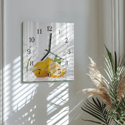 Horloge murale carrée Citrons