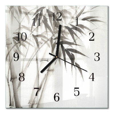 Horloge murale carrée Bambou