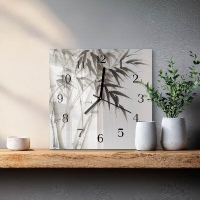 Horloge murale carrée Bambou