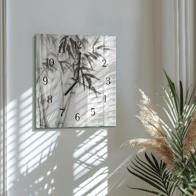 Horloge murale carrée Bambou