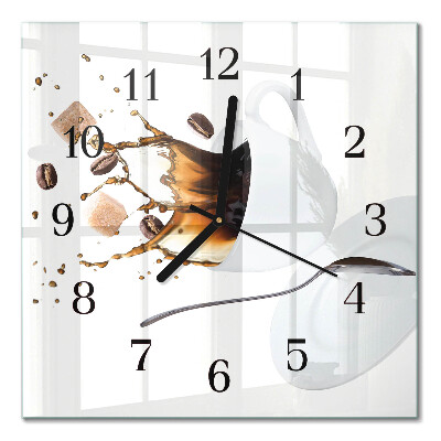 Pendule carrée en verre Tasse