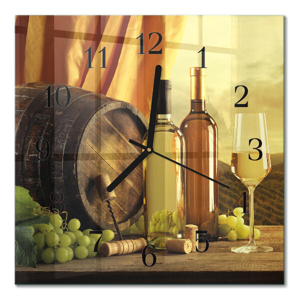 Horloge murale carrée Un tonneau de vin