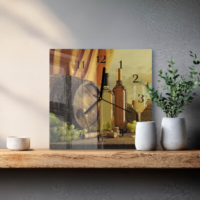 Horloge murale carrée Un tonneau de vin