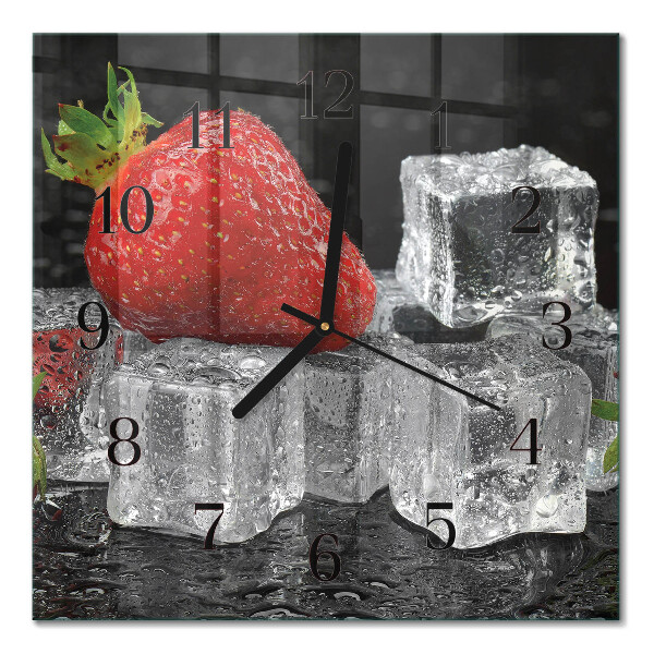 Horloge murale carrée Glace à la fraise