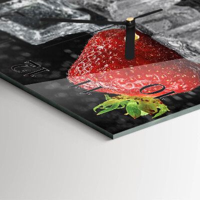 Horloge murale carrée Glace à la fraise