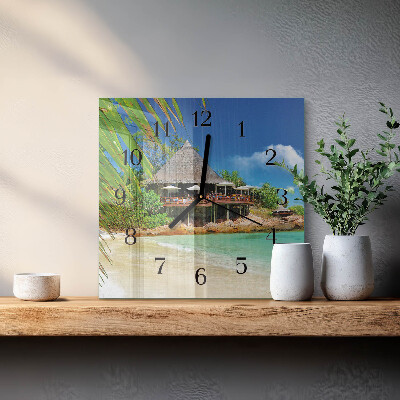 Pendule carrée en verre Île