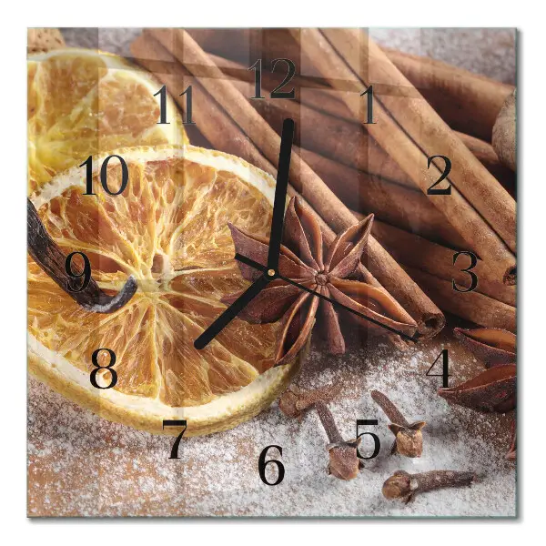 Horloge murale carrée Cannelle anis