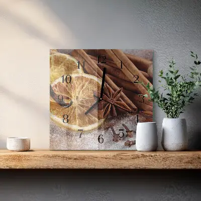 Horloge murale carrée Cannelle anis