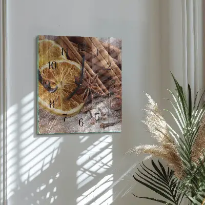 Horloge murale carrée Cannelle anis