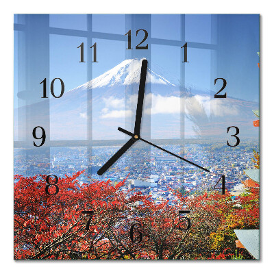 Horloge murale carrée Montagne