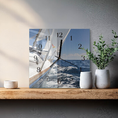 Pendule carrée en verre Yacht