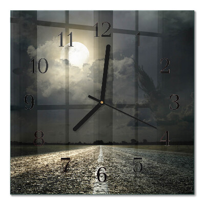 Horloge murale carrée Chemin de la lune