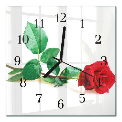 Pendule carrée en verre Rose