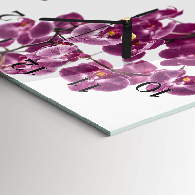 Horloge murale carrée Orchidée
