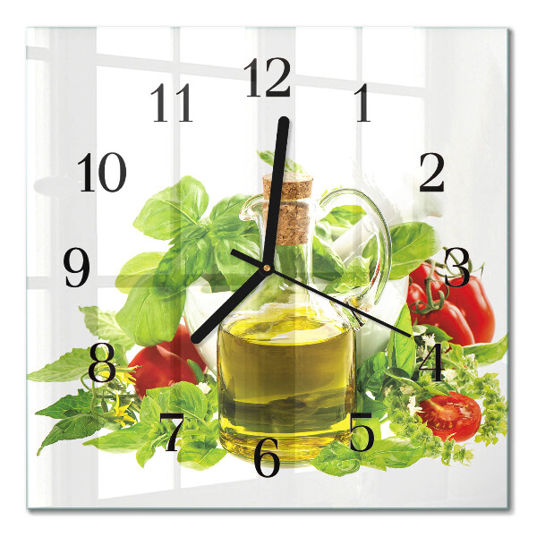Pendule carrée en verre Huile de basilic