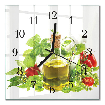 Pendule carrée en verre Huile de basilic