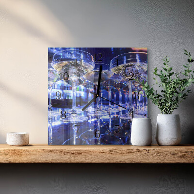 Pendule carrée en verre Lunettes