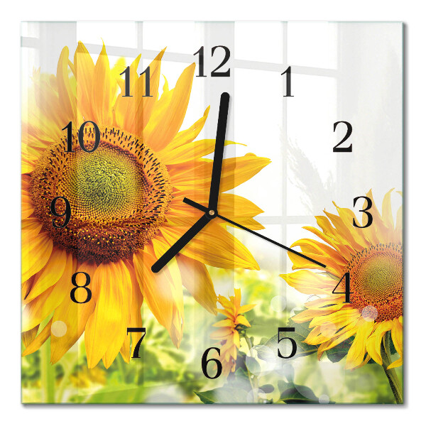 Horloge murale carrée Tournesol