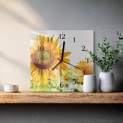Horloge murale carrée Tournesol