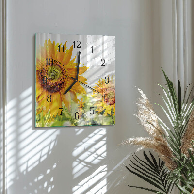 Horloge murale carrée Tournesol