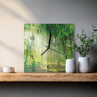 Pendule carrée en verre Nature forestière