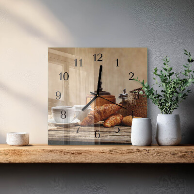 Pendule carrée en verre Croissants