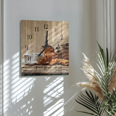 Pendule carrée en verre Croissants