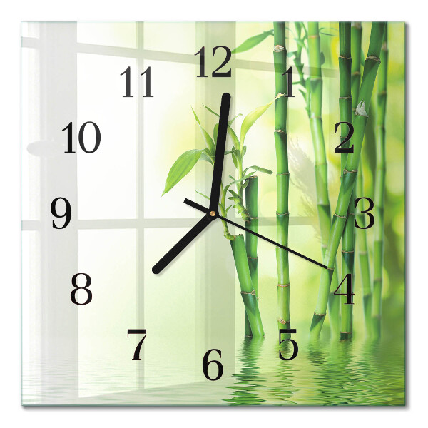 Horloge murale carrée Bambou
