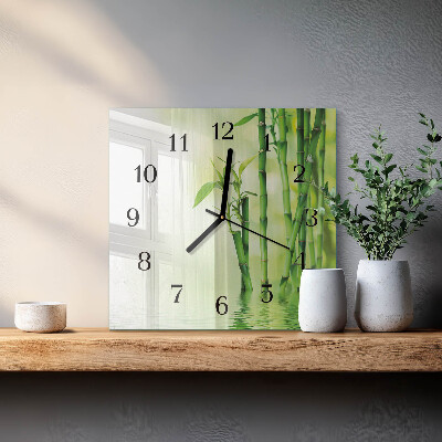 Horloge murale carrée Bambou