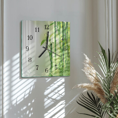 Horloge murale carrée Bambou
