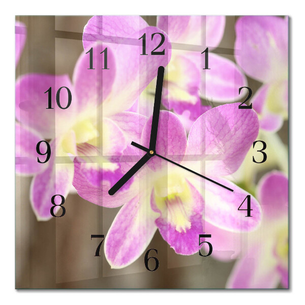 Horloge murale carrée Fleurs