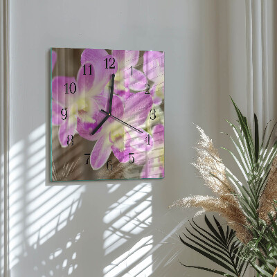 Horloge murale carrée Fleurs