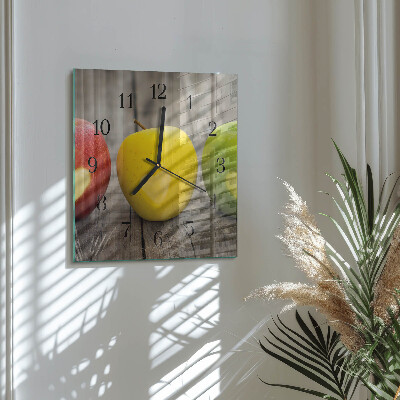 Pendule carrée en verre Pommes