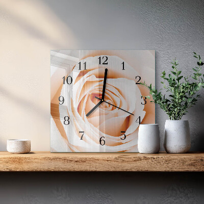 Pendule carrée en verre Rose