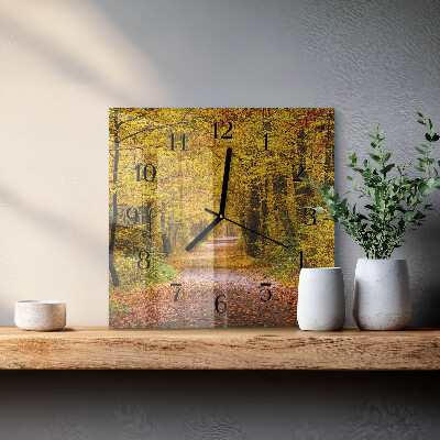 Pendule carrée en verre Chemin forestier