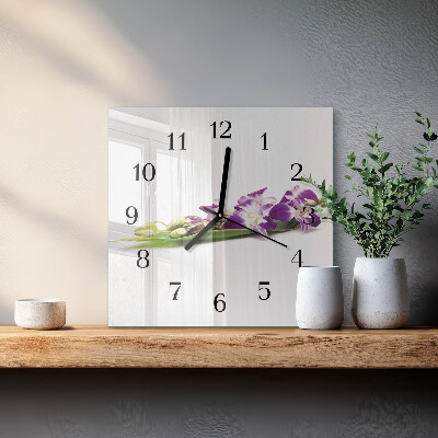 Horloge murale carrée Fleurs