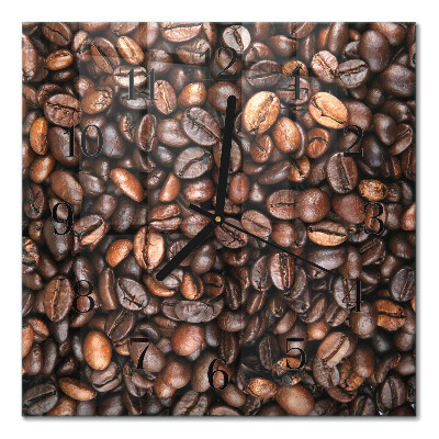 Horloge murale carrée Café en grains
