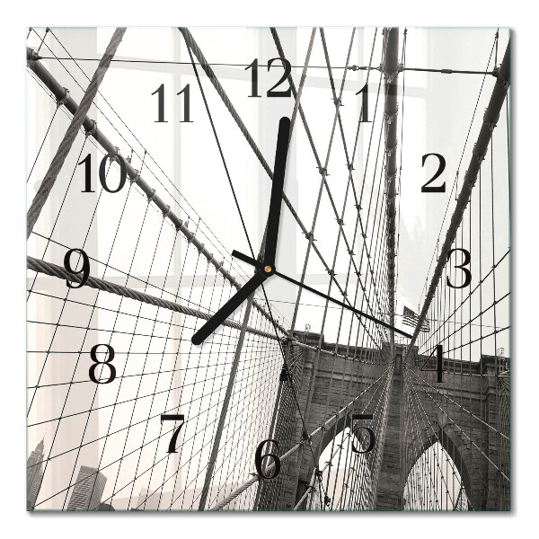 Pendule carrée en verre Pont de brooklyn