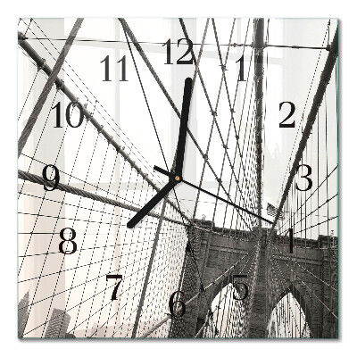 Pendule carrée en verre Pont de brooklyn