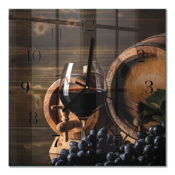Horloge murale carrée Un tonneau de vin