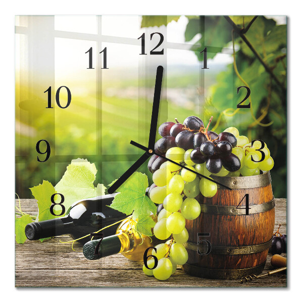 Pendule carrée en verre Vin de raisin