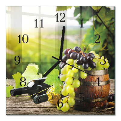 Pendule carrée en verre Vin de raisin